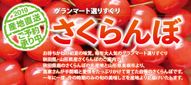 2019さくらんぼ販売承り中